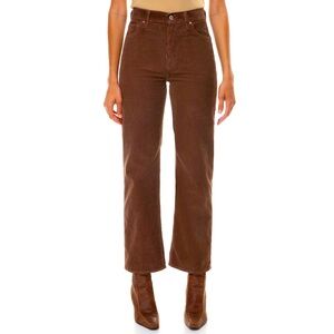 NEW Aritzia Denim Forum High Rise Wide Corduroy BrownJean Size 25